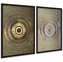 Ver imagem 1 de Kit 2 Quadros Decorativos Abstratos Hachura 45x34cm - com Vidro:moldura Preta