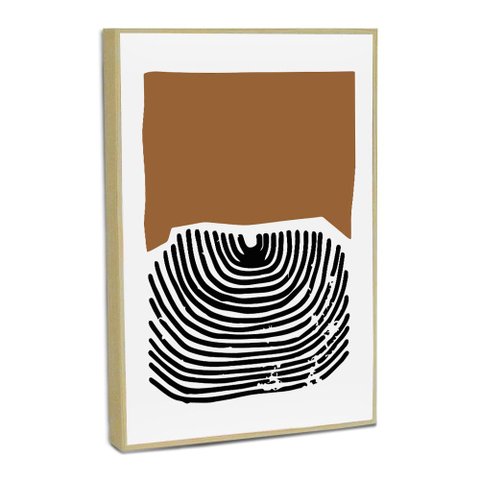 Quadro Decorativo Minimalista Linhas Pretas com Moldura Filete