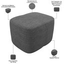 Ver imagem 4 de Puff Decorativo Orgânico para Sala Quarto Saori W01 Linho Cinza Escuro - Lyam Decor