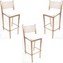 Ver imagem 1 de Kit 3 Banquetas EMPILHÁVEL Cobre alta assento branco - Poltronas do Sul