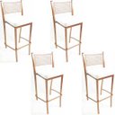 Ver imagem 1 de Kit 4 Banquetas EMPILHÁVEL Cobre alta assento branco - Poltronas do Sul