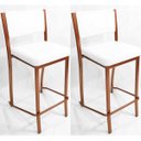 Ver imagem 1 de Kit 2 Banquetas EMPILHÁVEL Cobre alta assento e encosto Branco - Poltronas do Sul