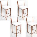 Ver imagem 1 de Kit 4 Banquetas EMPILHÁVEL Cobre alta assento e encosto Branco - Poltronas do Sul