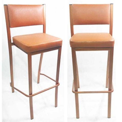 Kit 2 Banquetas EMPILHÁVEL Cobre alta assento e encosto Cobre - Poltronas do Sul