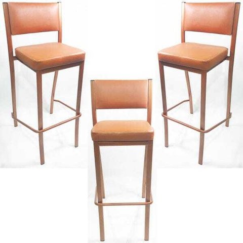 Kit 3 Banquetas EMPILHÁVEL Cobre alta assento e encosto Cobre - Poltronas do Sul