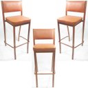 Ver imagem 1 de Kit 3 Banquetas EMPILHÁVEL Cobre alta assento e encosto Cobre - Poltronas do Sul
