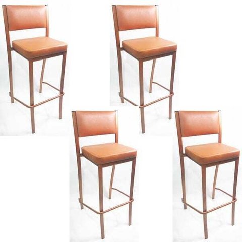 Kit 4 Banquetas EMPILHÁVEL Cobre alta assento e encosto Cobre - Poltronas do Sul