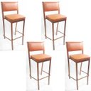 Ver imagem 1 de Kit 4 Banquetas EMPILHÁVEL Cobre alta assento e encosto Cobre - Poltronas do Sul