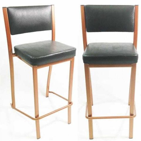 Kit 2 Banquetas EMPILHÁVEL Cobre alta assento e encosto Preto - Poltronas do Sul