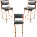 Ver imagem 1 de Kit 3 Banquetas EMPILHÁVEL Cobre alta assento e encosto Preto - Poltronas do Sul