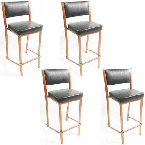 Kit 4 Banquetas EMPILHÁVEL Cobre alta assento e encosto Preto - Poltronas do Sul