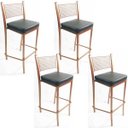 Ver imagem 1 de Kit 4 Banquetas EMPILHÁVEL Cobre alta assento preto - Poltronas do Sul