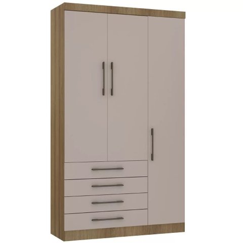Guarda-roupa Modulado 132cm 3 Portas 4 Gavetas Paris Luciane