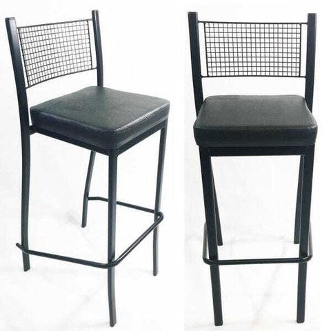 Kit 2 Banquetas EMPILHÁVEL Preta alta assento preto - Poltronas do Sul