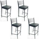 Ver imagem 1 de Kit 4 Banquetas EMPILHÁVEL Preta alta assento preto - Poltronas do Sul