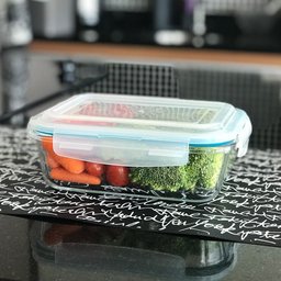 Conjunto 4 Pote Vidro Hermético Marmita Tampa Plástico 640ml - 5