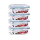 Ver imagem 1 de Conjunto 4 Pote Vidro Hermético Marmita Tampa Plástico 640ml