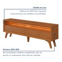 Ver imagem 5 de Rack para TV até 75 Polegadas 100% MDF 180cm Pés em Madeira Maciça Laqueado 2 Gavetas Áustria