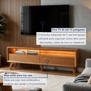 Ver imagem 6 de Rack para TV até 75 Polegadas 100% MDF 180cm Pés em Madeira Maciça Laqueado 2 Gavetas Áustria