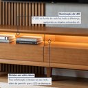 Ver imagem 4 de Rack para TV até 75 Polegadas 100% MDF 180cm Pés em Madeira Maciça Laqueado 2 Gavetas Áustria