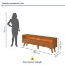 Ver imagem 3 de Rack para TV até 75 Polegadas 100% MDF 180cm Pés em Madeira Maciça Laqueado 2 Gavetas Áustria