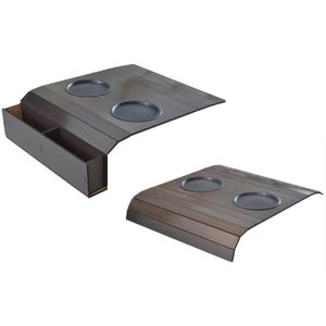kit 2 Suporte Porta Copos Com Porta Controle Braço Sofá Casa COR:MARROM ESCURO