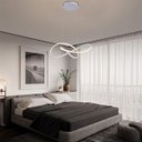Ver imagem 7 de Lustre Pendente 3000k Led Luminaria Arco Infinito Perfil Orgon Hall de Entrada Recepçao Hotel Modern