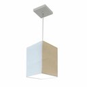 Ver imagem 1 de Lustre Pendente Quadrado Vivare Md-4007 Cúpula em Tecido 25/16x16cm - Bivolt - Linho Bege - Bivolt
