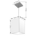 Ver imagem 2 de Lustre Pendente Quadrado Vivare Md-4007 Cúpula em Tecido 25/16x16cm - Bivolt - Linho Bege - Bivolt