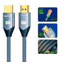 Ver imagem 1 de Cabo Hdmi 8k 60hz 2.1v Gold Ultra Hd para Tv Ps5 Bluray Projetor Monitor 5 Mts