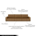 Ver imagem 3 de Sofá Retrátil 5 Lugares 344cm 3 Módulos Nero Couro Caramelo G52 - Gran Belo