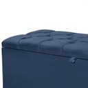 Ver imagem 3 de Recamier Baú Dubai Veludo Azul Casal 1,30m Estofado Base Madeira