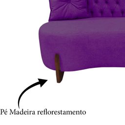 Sofá 3 Lugares Orgânico Curvo Tókio 180cm Veludo Roxo - 6
