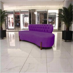 Sofá 3 Lugares Orgânico Curvo Tókio 180cm Veludo Roxo - 8
