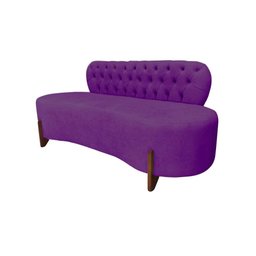 Sofá 3 Lugares Orgânico Curvo Tókio 180cm Veludo Roxo - 1