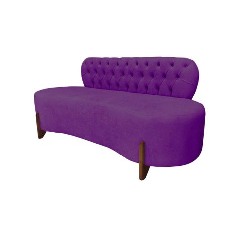 Sofá 3 Lugares Orgânico Curvo Tókio 180cm Veludo Roxo