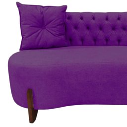 Sofá 3 Lugares Orgânico Curvo Tókio 180cm Veludo Roxo - 5
