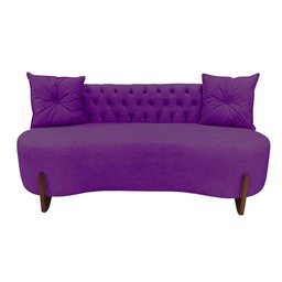 Sofá 3 Lugares Orgânico Curvo Tókio 180cm Veludo Roxo - 2