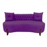 Sofá 3 Lugares Orgânico Curvo Tókio 180cm Veludo Roxo - 2