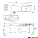 Ver imagem 7 de Armário de Cozinha Modulado de Canto 7 Peças Cp36 com Pia Inox Preto-cinza - Lumil
