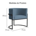 Ver imagem 7 de Kit 2 Poltrona Luana Linho Marinho Base Preta Sala Luxo - Fm