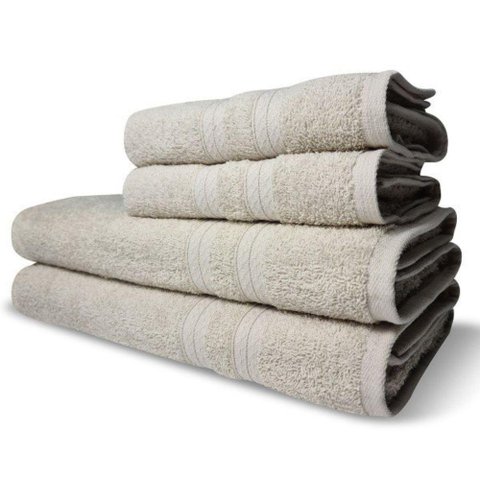 Jogo de Toalhas Itália Soft 4 Pçs - 2 Banho e 2 Rosto 430g-m² 100% Algodão Bege