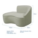 Ver imagem 5 de Kit Divã Recamier Orgânico Marrocos 150cm Lado Esquerdo e 2 Poltronas Amore Bouclé