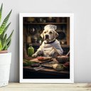 Ver imagem 2 de Quadro para Cozinha Cão Raça Labrador 33x24cm - com Vidro:madeira Branca