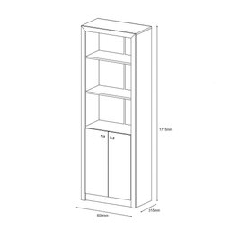 Armário Organizador para Home Office de 171,5 cm de Altura ME4110 Rústico - Tecno Mobili - 6