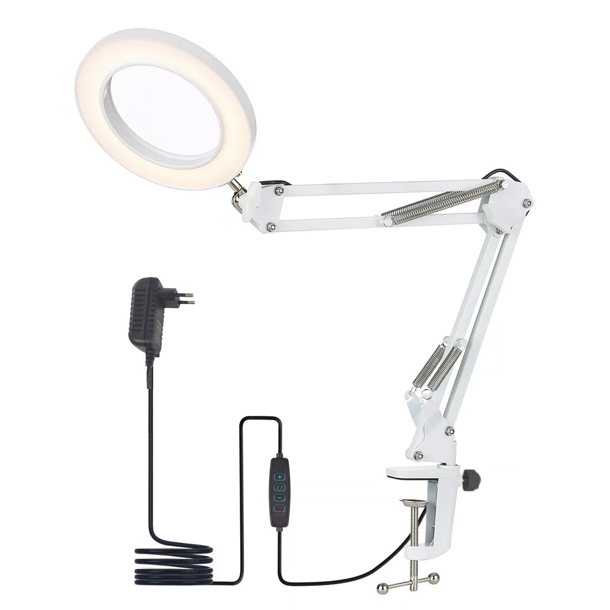 Lupa De Mesa Luminaria Led Articulada Lente Aumento 5X Estetica Spa Salao Conserto Estudio Tatuagem  - 11