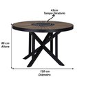 Ver imagem 3 de Mesa Atenas Redonda 120cm Tampo Madeira Giratório em Alumínio Trama Original