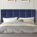 Ver imagem 1 de Painel Estofado Luxo Espanha 100cm Solteiro para Cama Box Corino Azul Marinho - Gat Magazine