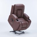 Ver imagem 3 de Poltrona Austin Reclinável com Massagem e Aquecimento PU Marrom Gran Belo