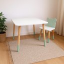 Ver imagem 2 de Mesa e Cadeira Infantil Urso Kit Livro Educativo em Madeira - Verde Claro